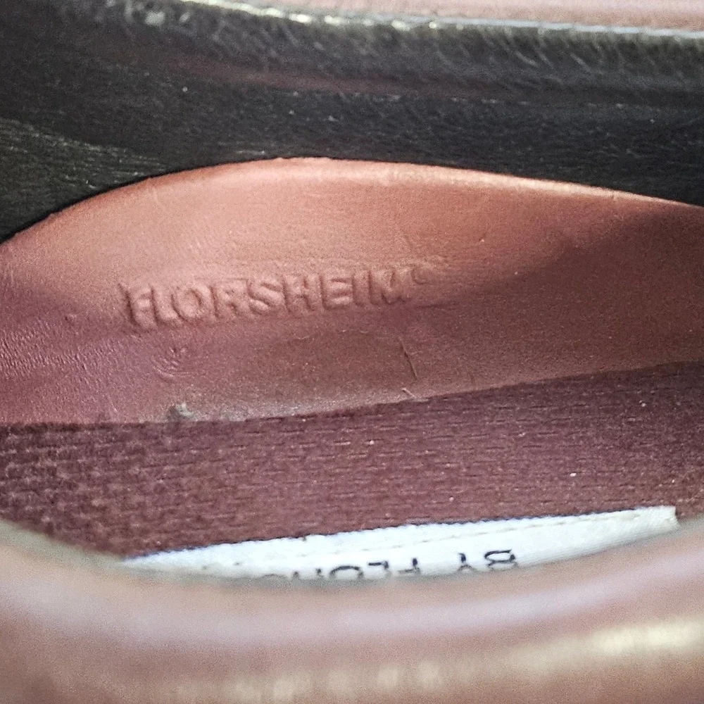 Florsheim Comfortech Mens 12 D‎ Burgundy Leather Oxford Dress Shoes Vibram 70327